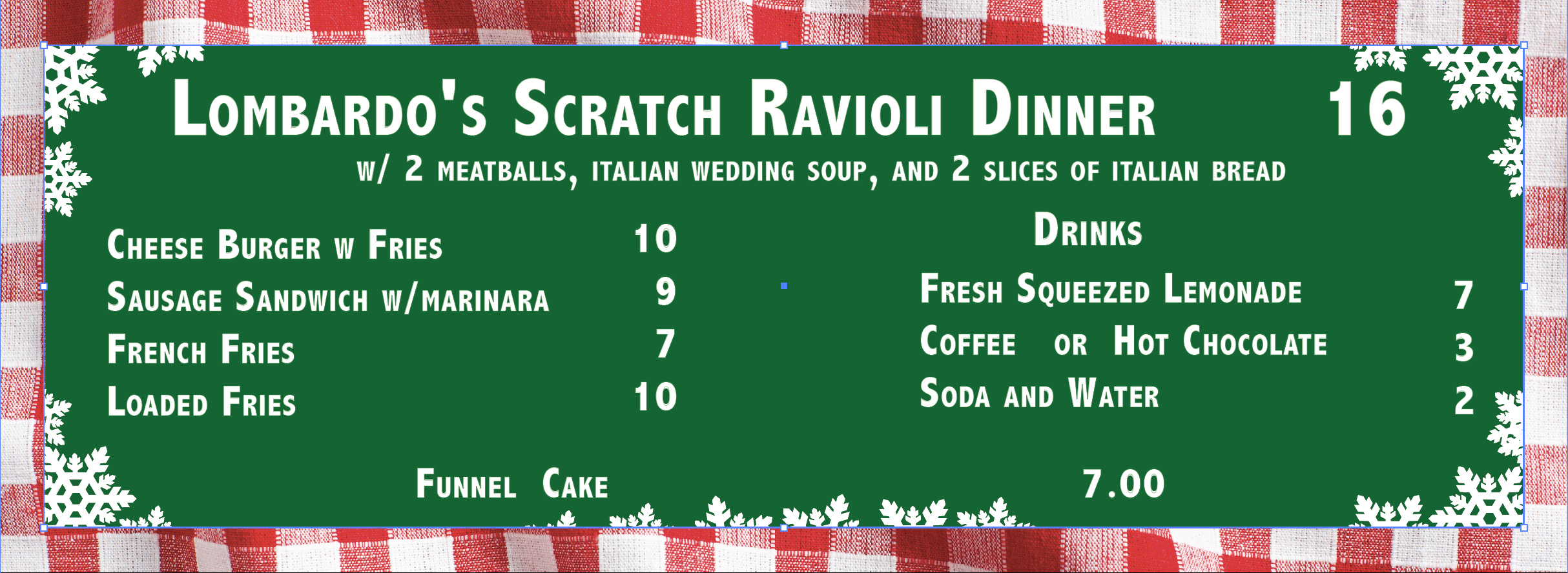 ravioli menu